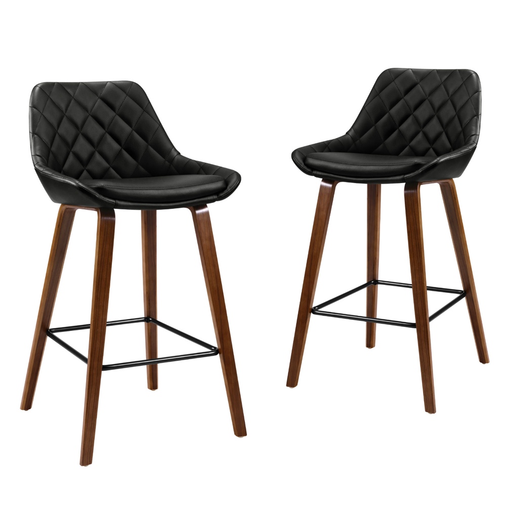 Artiss 4x Bar Stools PU Seat Wooden โ image 3