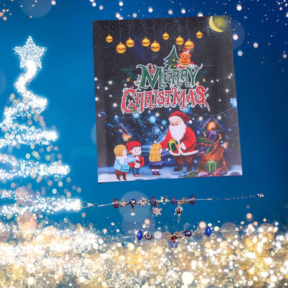 Christmas Advent Calendar DIY Charm Bracelet Making Kit for Kids 24 Days Christmas Countdown Calendar Jewelry Gifts for Girls — image 5