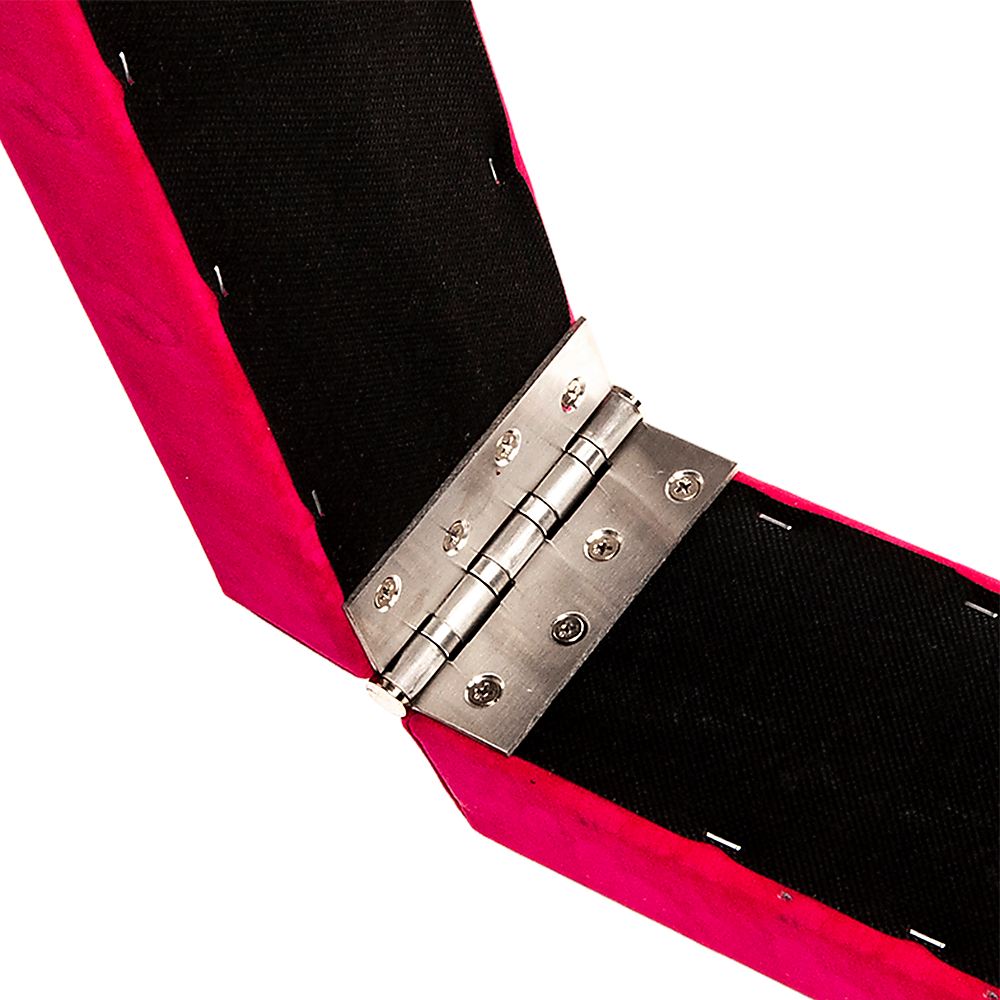 2.4m (8FT) Gymnastics Folding Balance Beam Pink Synthetic Suede — image 4