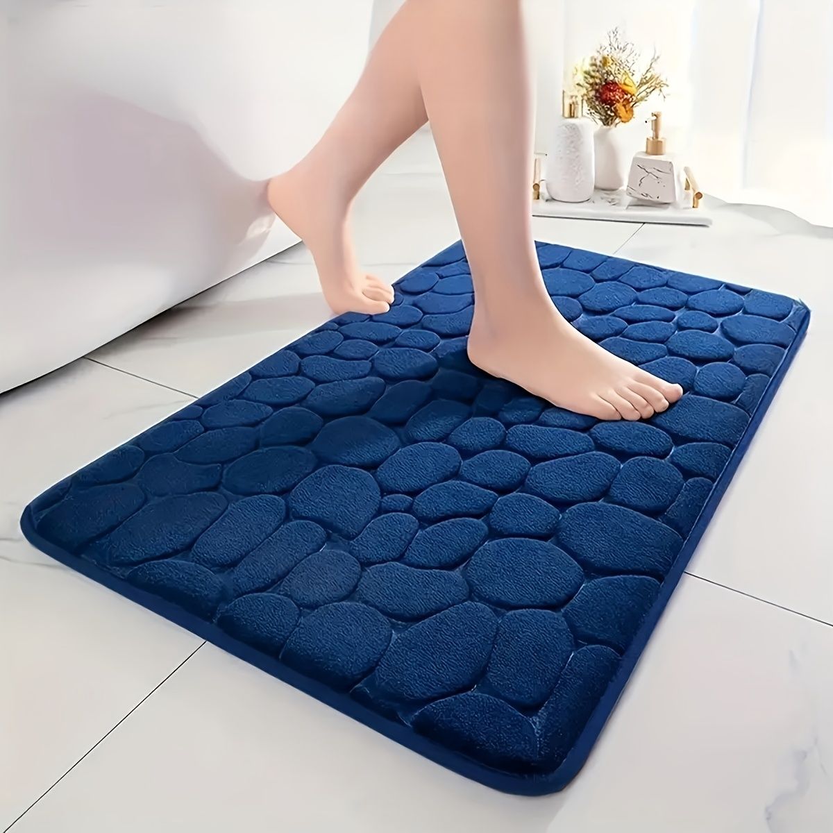[Quick-Dry Memory Foam] 1pc Quick-Dry Memory Foam Bath Mat with Non-Slip Backing - Soft Shower Carpet Suitable for Bath Tub, Shower, Commercial Use - Machine — image 2