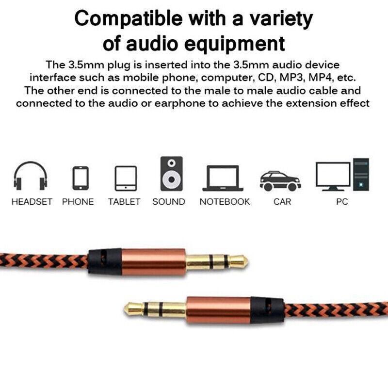 AUX Cable 3.5mm Stereo Audio Input Extension Male to Male Auxiliary Car Cord - Green โ image 4