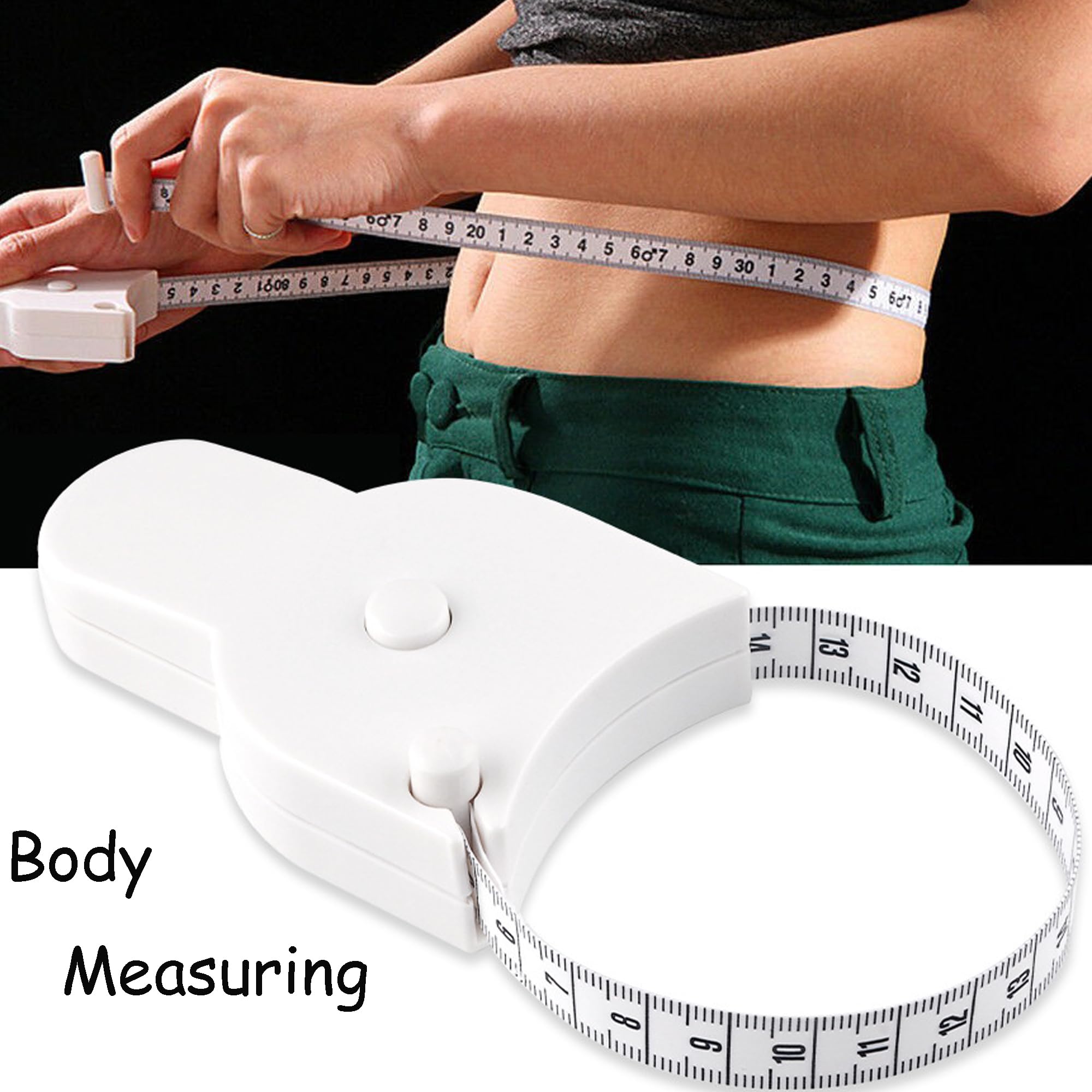 Soft Retractable Body Tape Measure for Fitness, Tailoring & Home Use – 60-Inch Dual-Scale Measuring Tape with Lock, 3-Pack of Identical Units (White) — image 6