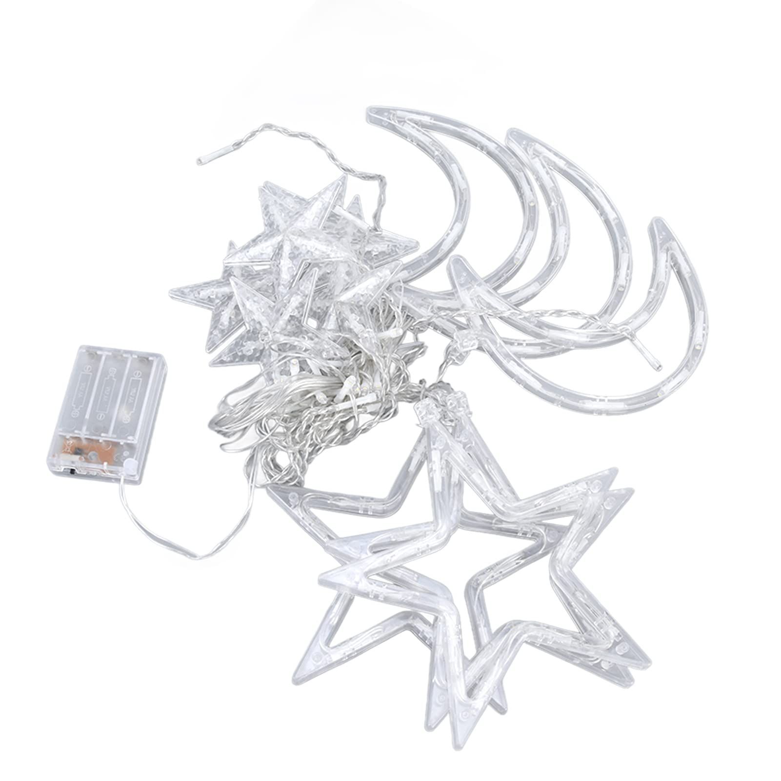 LEDs Curtain Lights, Fairy String Lights Moons and Stars LED Night Light for Home Decoration Party Star Moon Ramadan String Lights