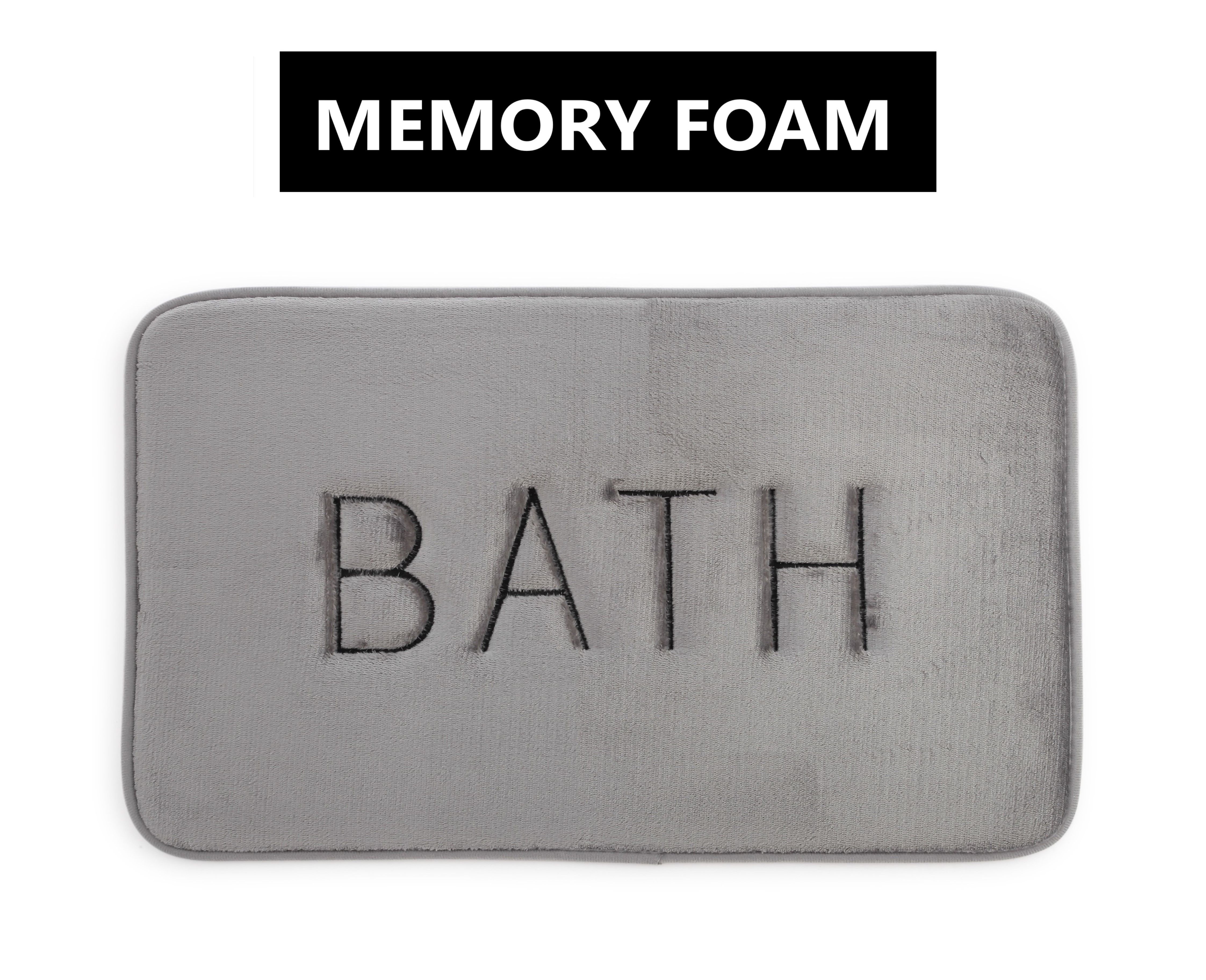 Extra Thick Memory Foam & Super Comfort Bath Rug Mat for Bathroom (60 × 40 cm, Grey) — image 2