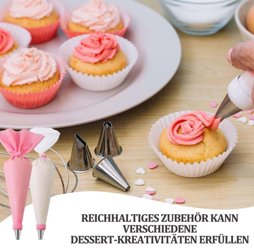40 Pieces Cake Decorating Piping Set with Icing Nozzles, Compatible with Decorating Bag — image 4
