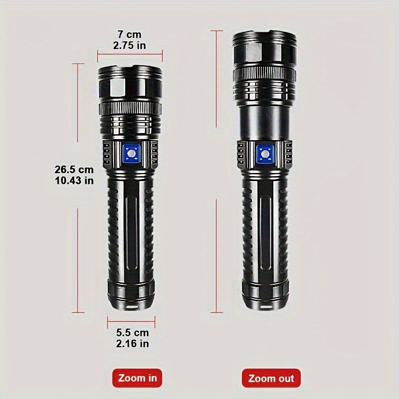 rechargeable LED flashlight, 6000mAh flashlight, 5 mode flashlight, COB tail light, camping flashlight Australia, outdoor emergency light, fishing light โ image 2
