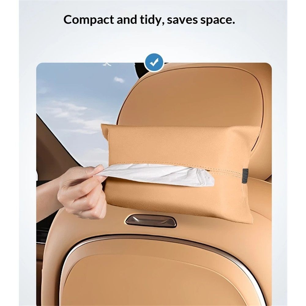 2 pack all Car Tissue Holder, Premium Microsuede Sun Visor Napkin Dispenser, Wipes Case for Backseat, Vehicle Accessories (Camel Brown) โ image 4