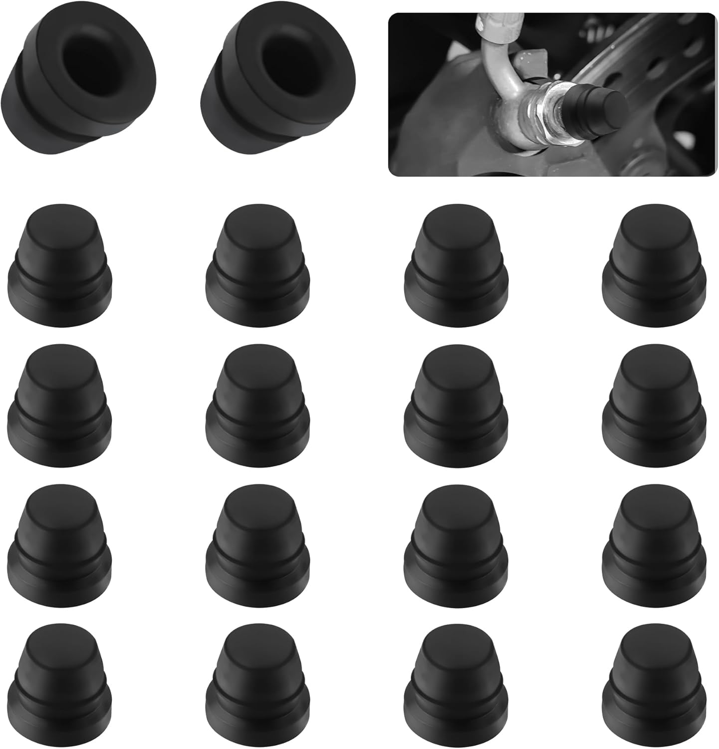 18PCS Car Disc Brake Bleeder Caps,Waterproof Dustproof Rubber Grease Fitting Caps,Universal Zerk Fitting Cap Car Accessories for Most Cars Trucks Motorcycles
