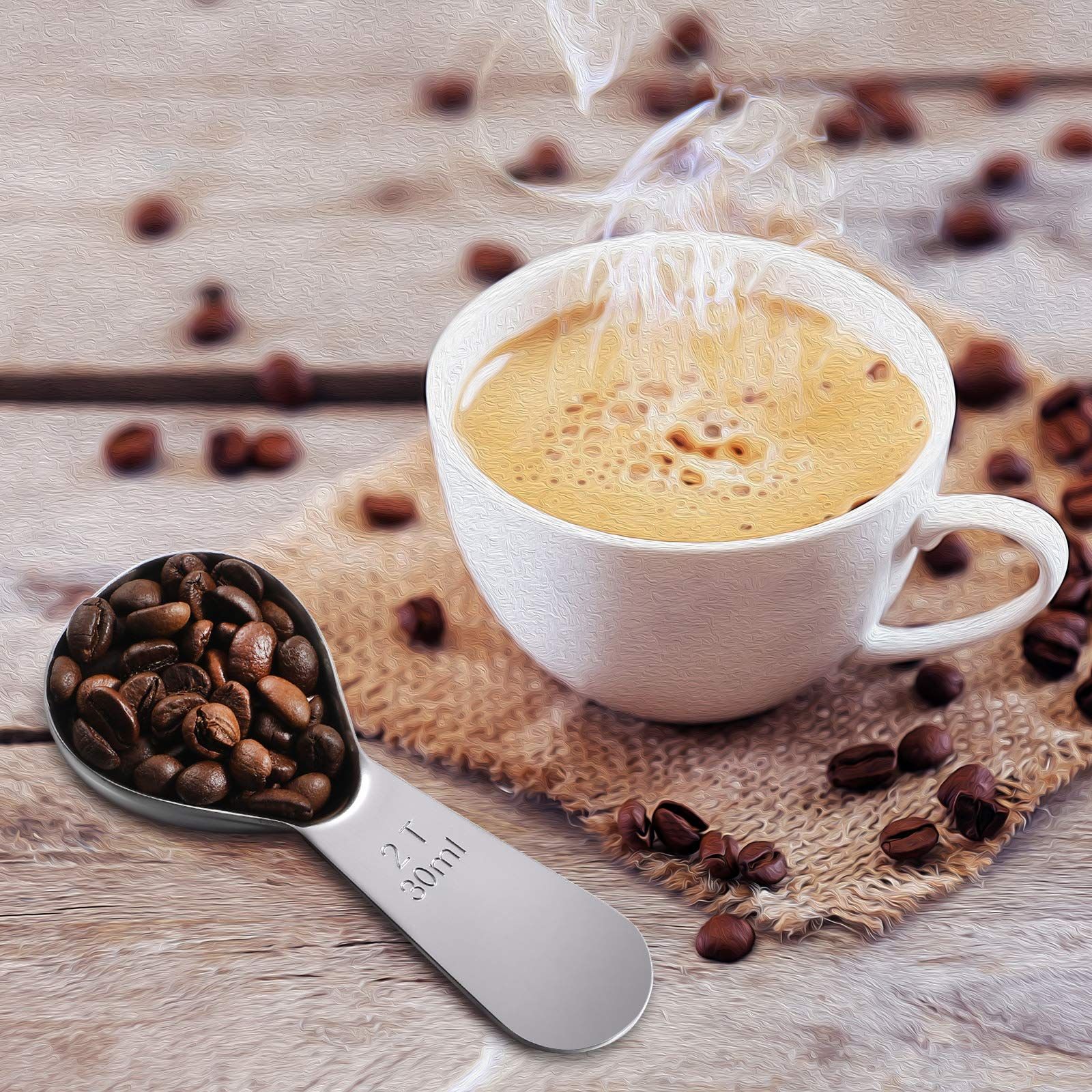 Coffee spoon 304 stainless steel spoon with scale measuring spoon Milk powder spoon Seasoning spoon Measuring spoon โ image 2