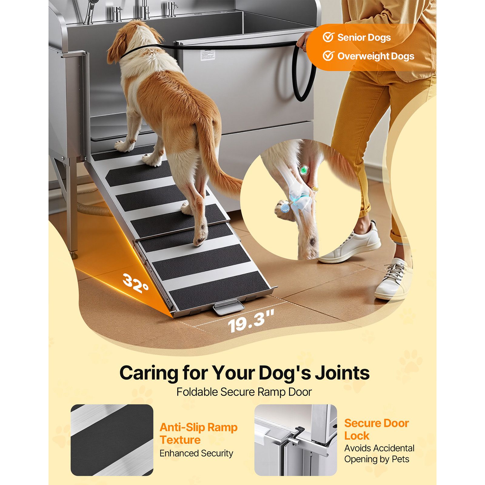 155 cm Dog Grooming Bath Tub Stainless Steel w Ramp Water Filter Left — image 4