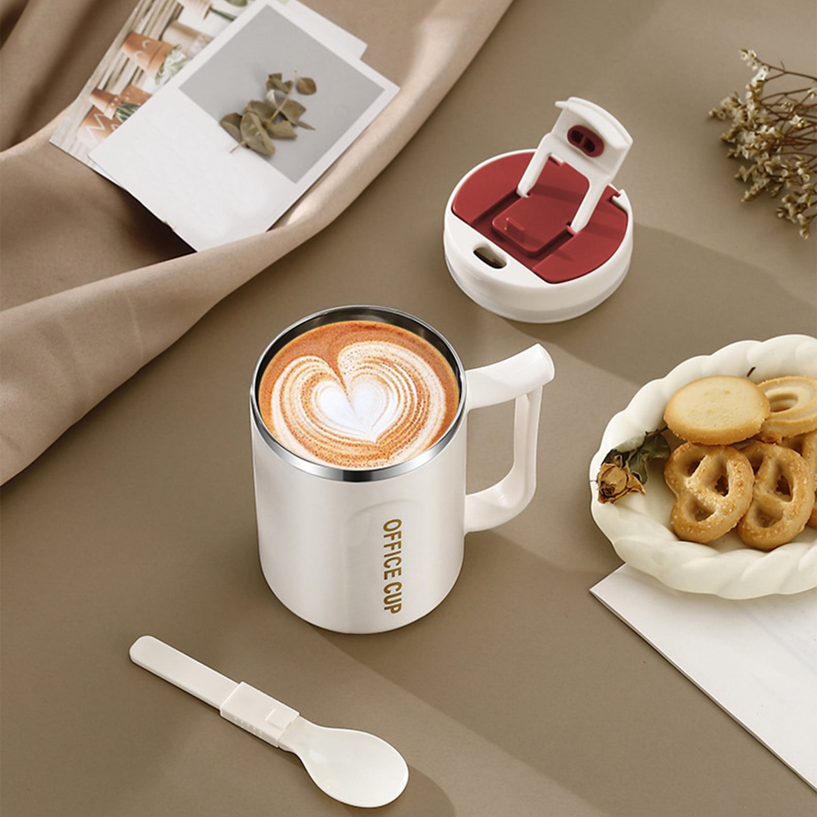 Insulated Coffee Mug with Handle & Lid - 17oz Stainless Steel Travel Tumbler, Double Wall Vacuum (Black) by 17_【Holiday Exclusive】 Christmas Themed Coffee Mug — image 2