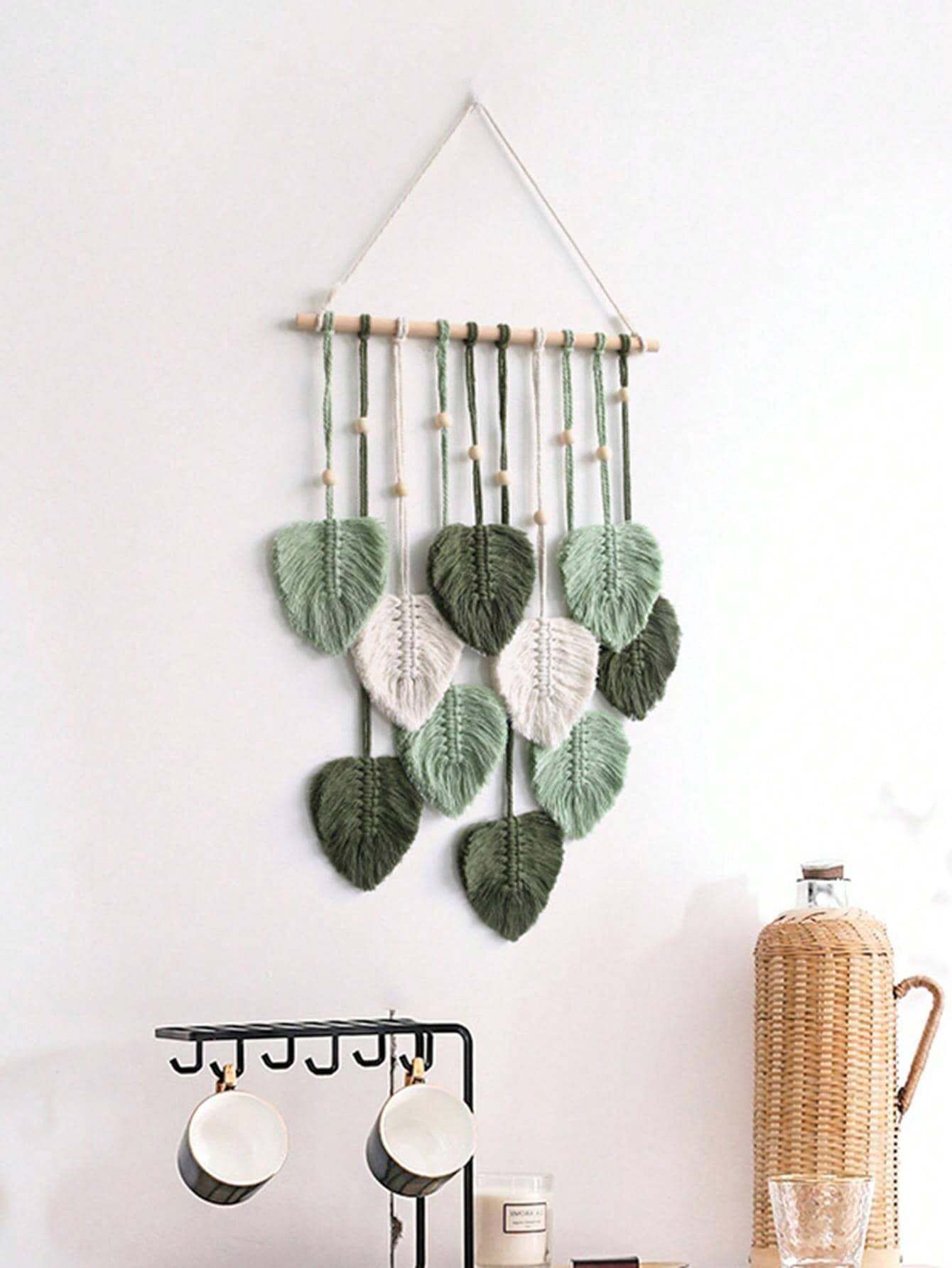 1PC Spring Woven Leaf Design Wall Hanging – Boho Home Decor, Room Decor, Wall Art, Birthday Graduation Gift — image 3