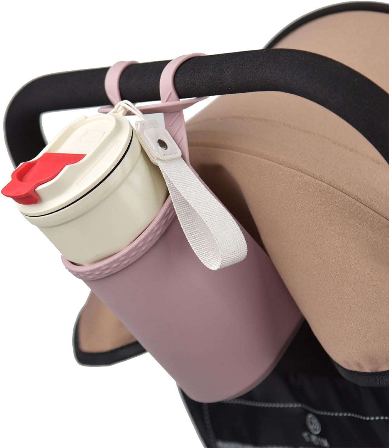Universal Pink Stroller Silicon Cup Holder Hanging Storage Bag — image 4
