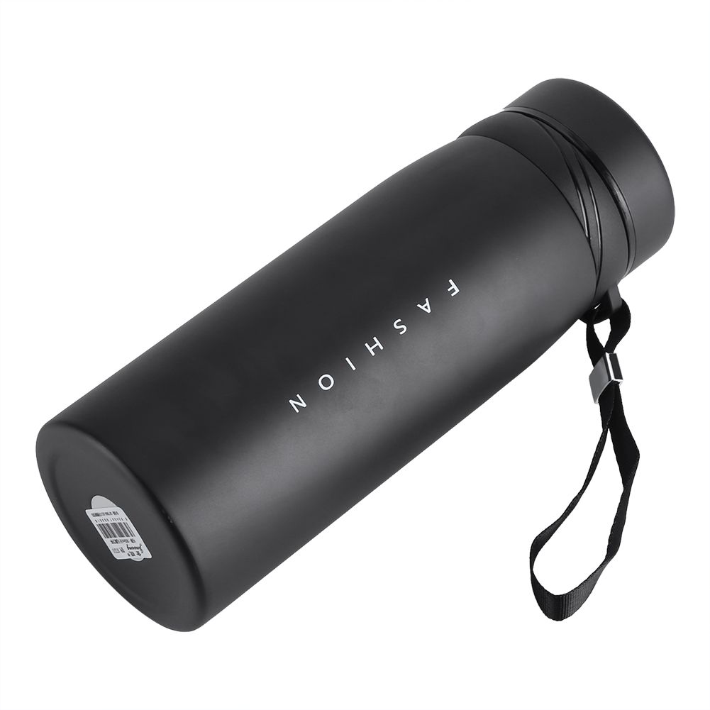 1Pc 900ml Stainless Steel Water Thermal Cup Tea Coffee Travel Drink Bottle (Black) — image 2