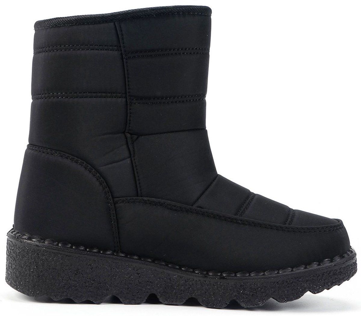 Women's Fleece-Lined Snow Boots, Waterproof Warm Winter Boots with Non-Slip Sole for Cold Weather Outdoor Walking, Size 36, Black โ image 4