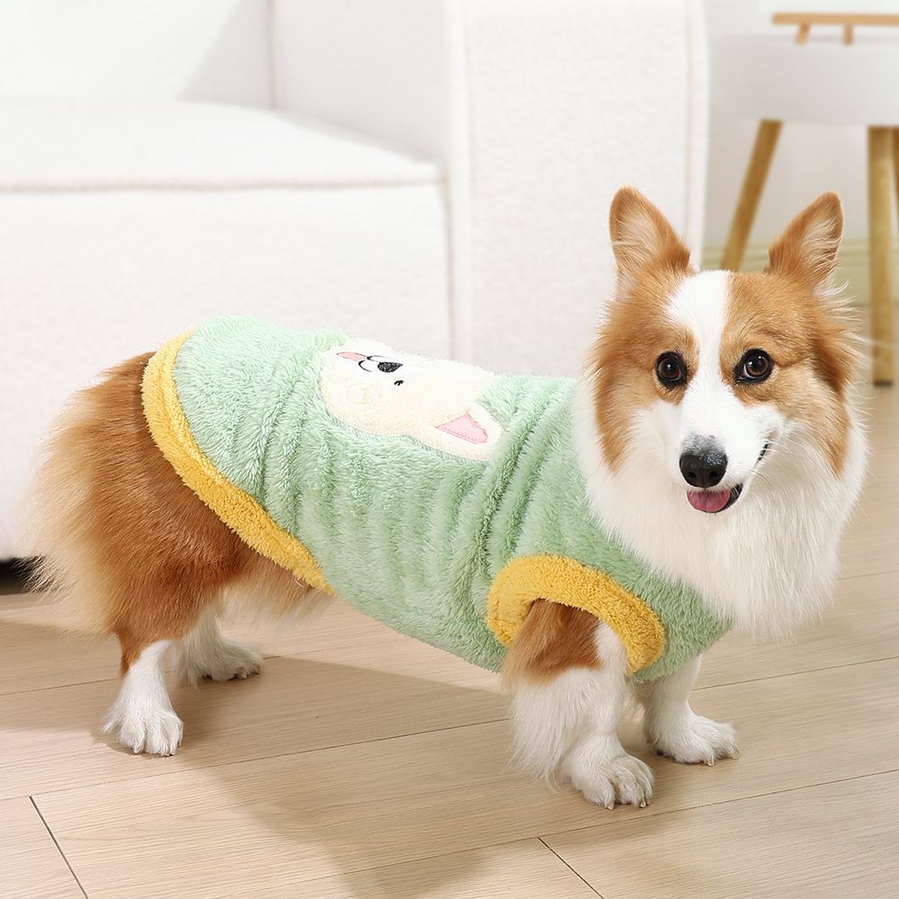 Dog Vest Fleece Winter Warm Pet Clothing Happy piggy style [light green] 3xl [recommended 8.5-11kg ] — image 3