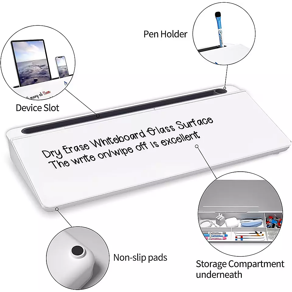 Glass Desktop Buddy Whiteboard Office Writing Desk โ image 5