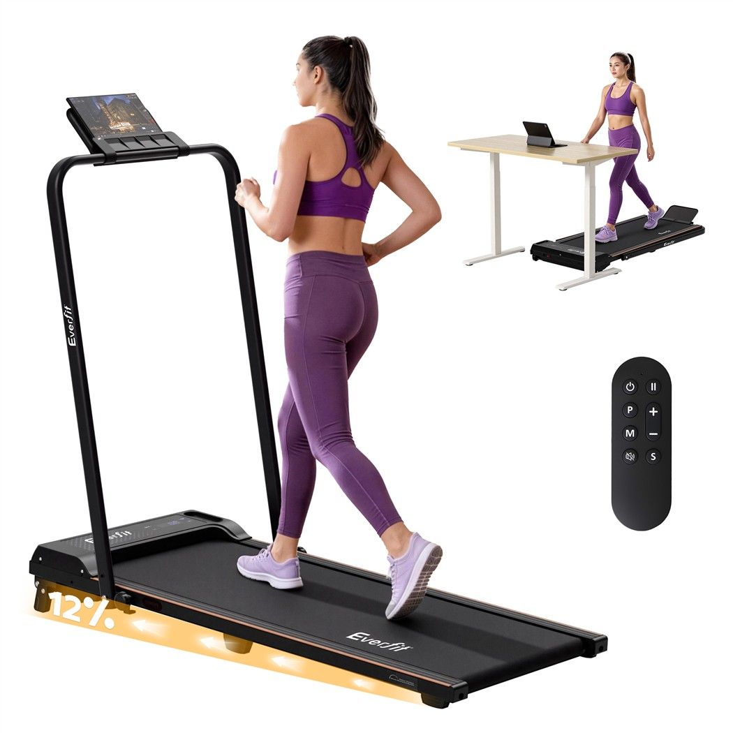 Everfit 3 in 1 Walking Pad Treadmill 12% Incline Foldable Under Desk Treadmills for Home Gym With 40cm Wide Belt Black — image 3