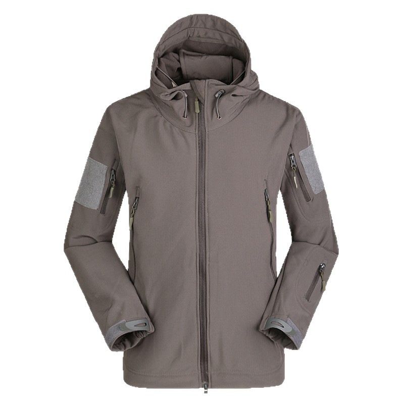 ESDY Men Softshell Jacket Outdoor Fleece Training Coat Grey L โ image 6