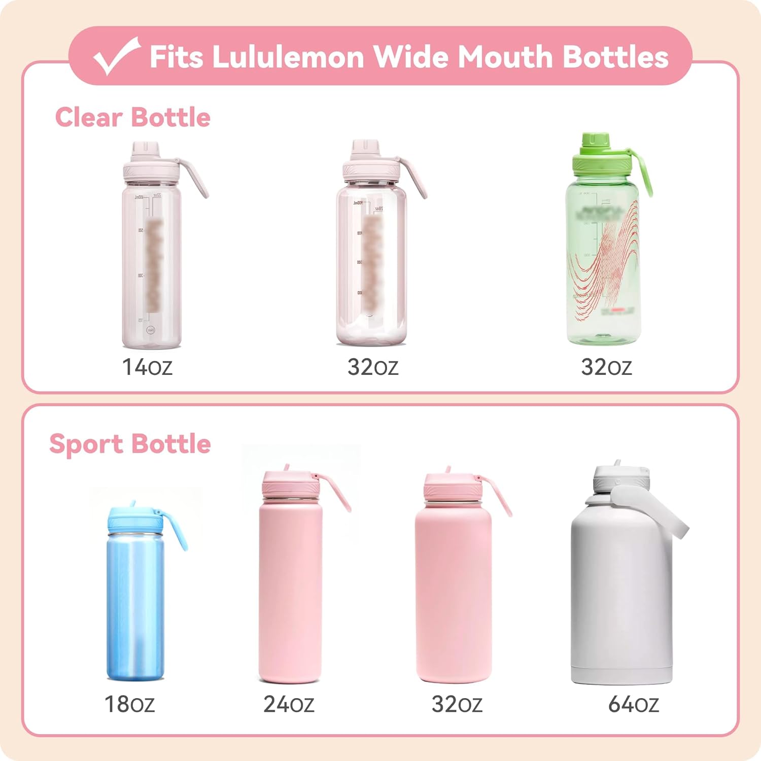 Spout Lid for Lululemon Sport Water Bottle 18/24/32/64 OZ & Clear Bottle 24/32 OZ, Water Bottle Replacement Lid with Ergonomic Handle, BPA-Free — image 2