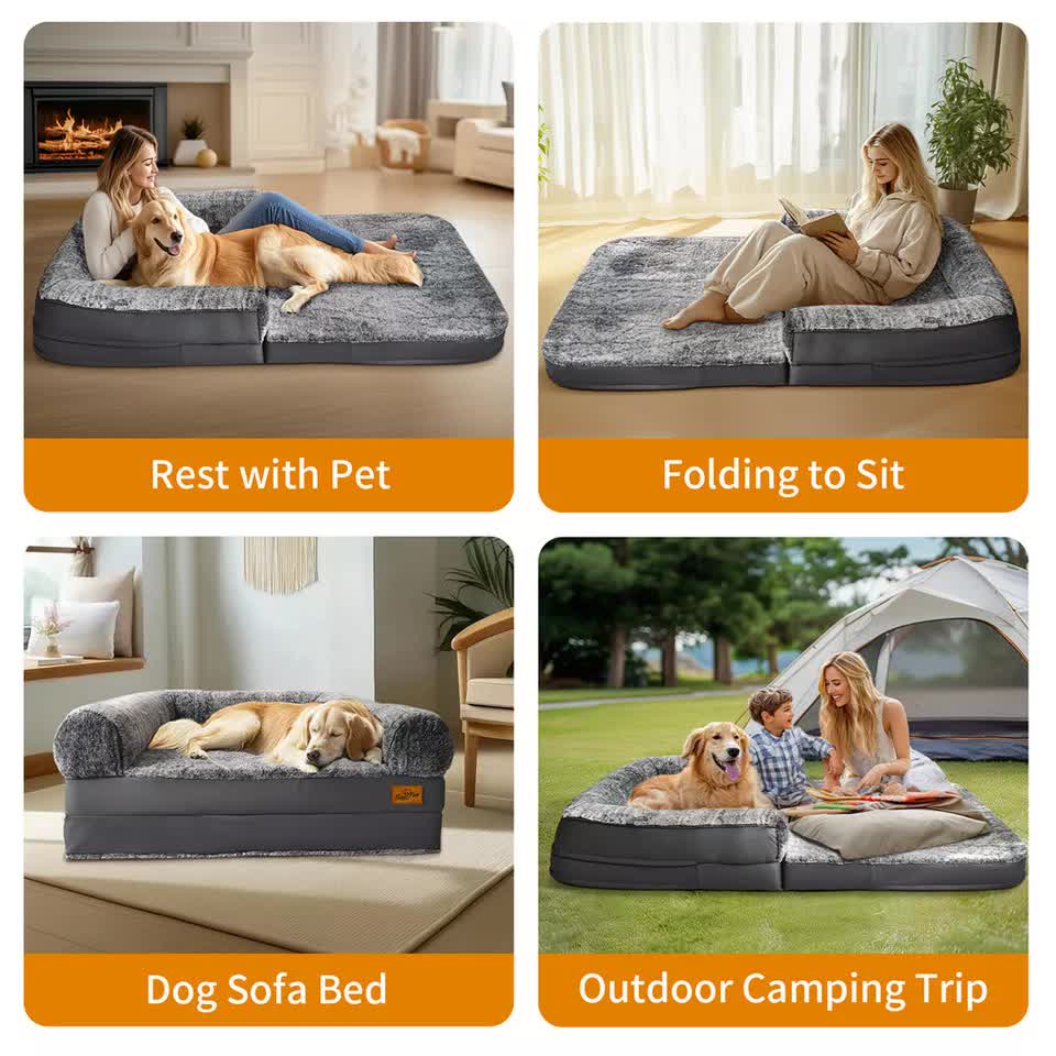 XL Human Sized Dog Bed Foldable Orthopedic Pet Dog Sofa Couch Comfy Big Bean Bed — image 6