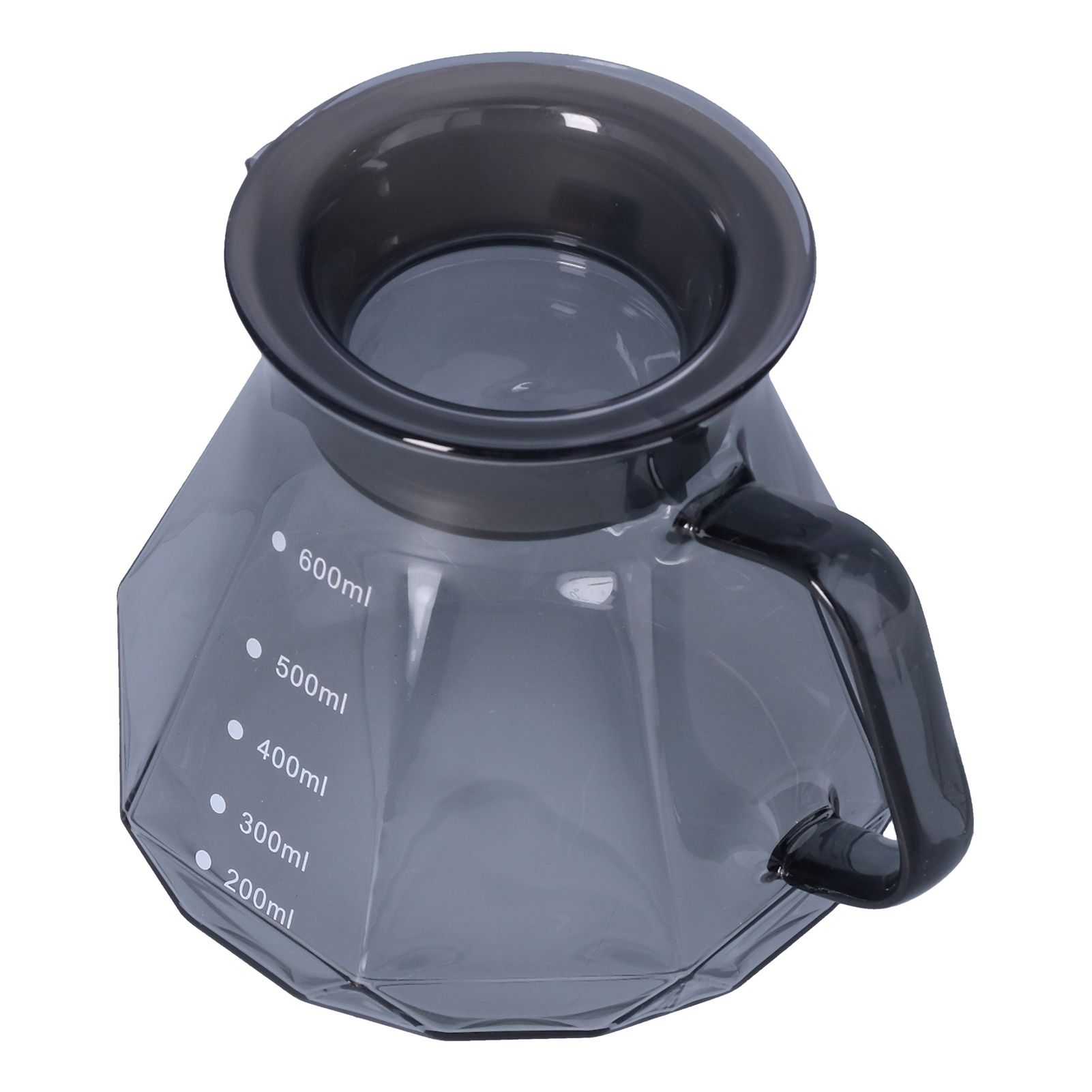 Coffee Kettle Heat Resistant Coffee Sharing Pot Transparent Black Glass Tea Pot for Kitchen Home600ml — image 3
