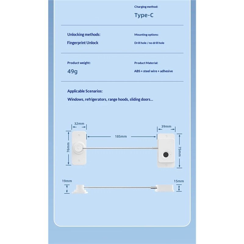 Door Locks for Kids Safety,Auto Unlock Door Latche Quick and Easy Child Proof Door Lock Prevent Toddlers/Pets from Opening Doors, for Cabinet Drawer Furniture — image 4