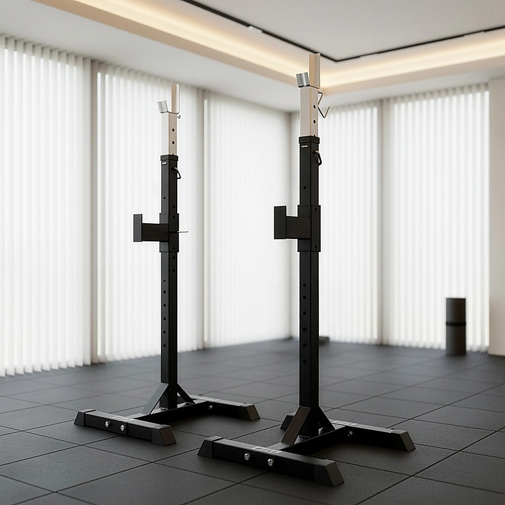 Squat Rack Stand Pair Bench Press Weight Lifting Barbell — image 2