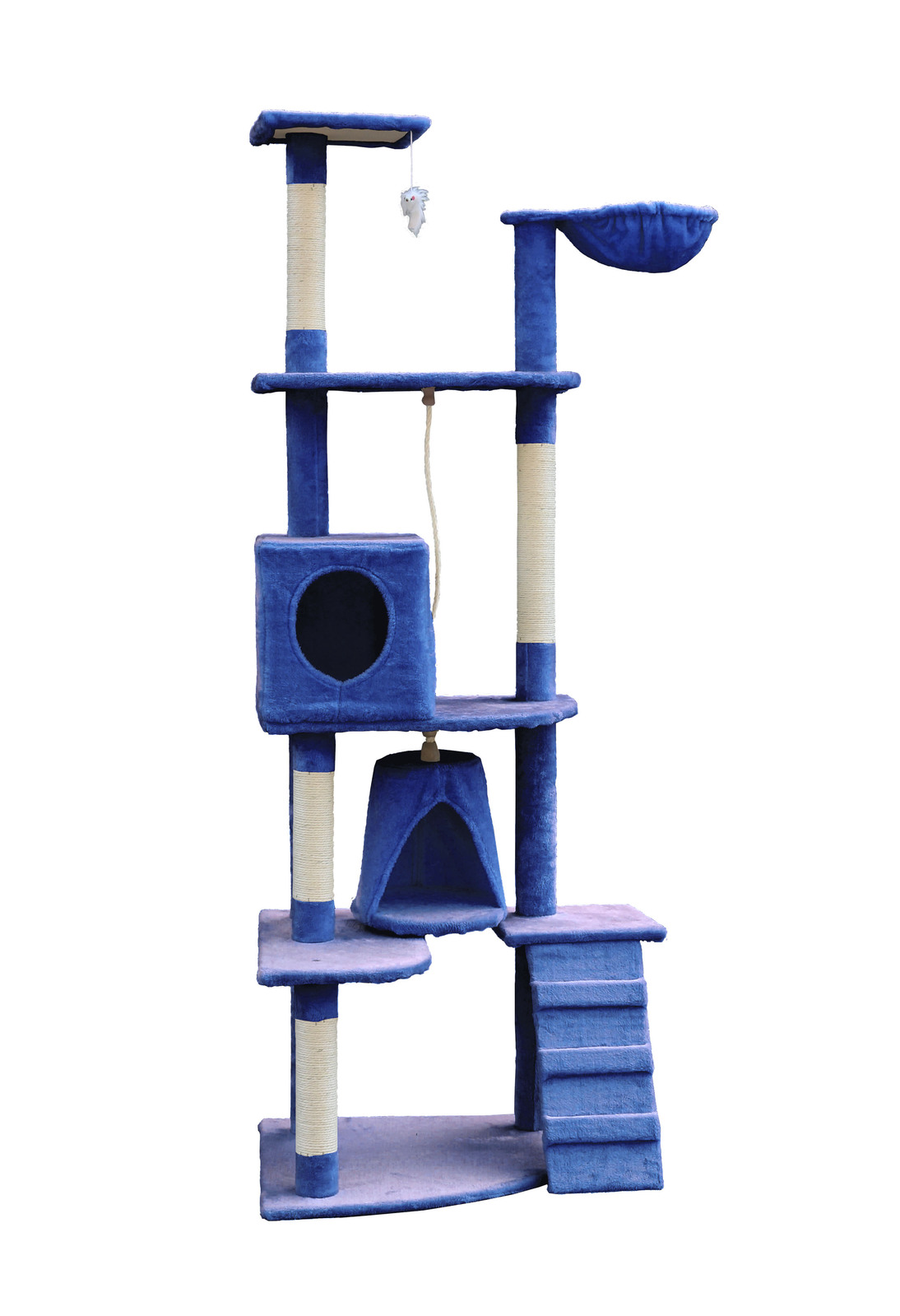 YES4PETS 193cm Cat Scratching Tree Post Sisal Pole Scratching Post Scratcher Tower Condo Blue โ image 2