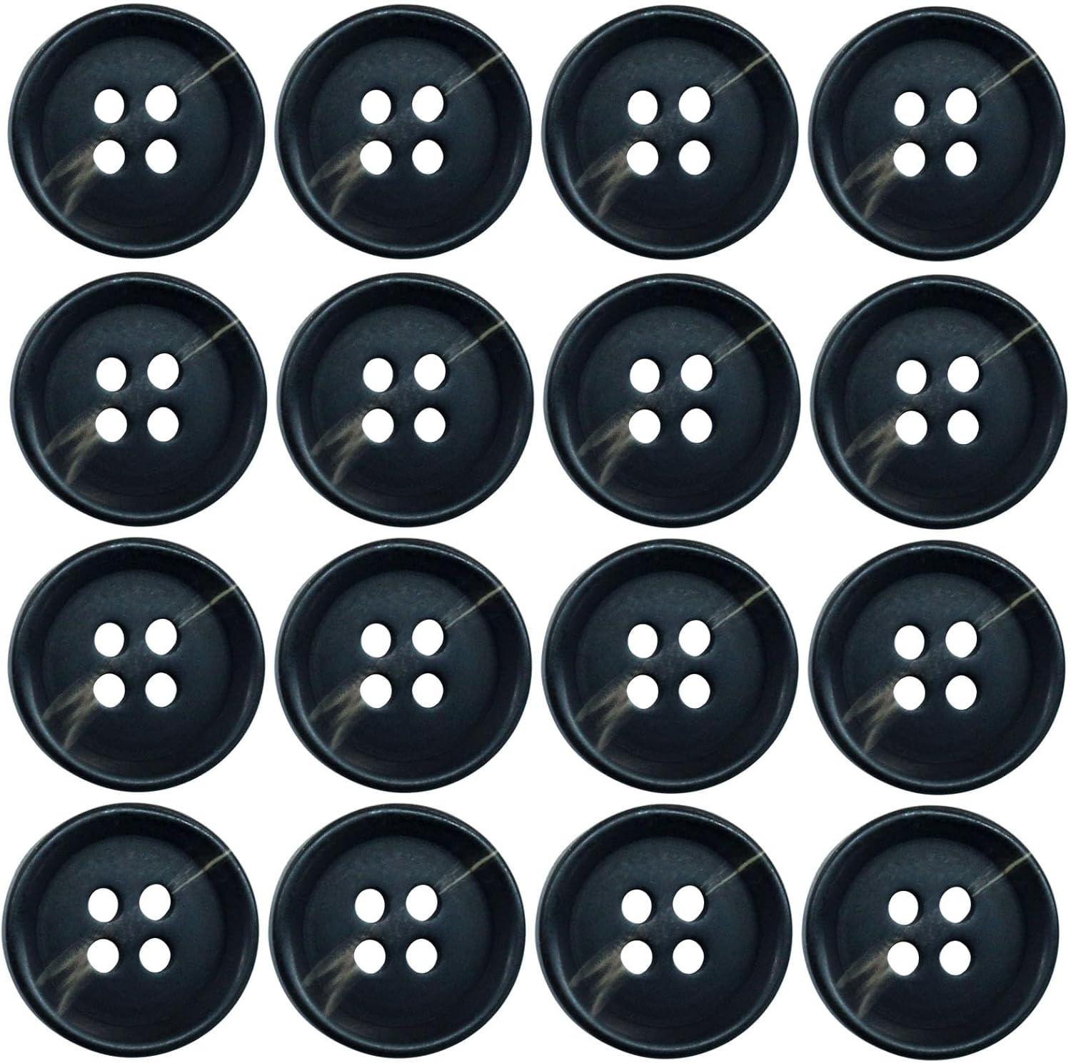 40 PCS 4-Holes Resin Buttons 5/8" Sewing Buttons for Clothing Arts Crafts Projects DIY Decorations Sewing Accessories, Black โ image 2