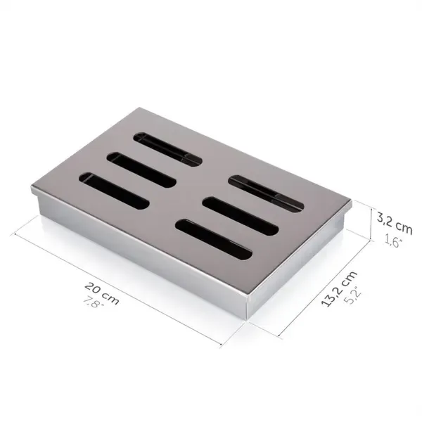 Stainless Steel BBQ Smoker Box, Ventilated Wood Chip and Herb Box for Gas and Charcoal Grills, Silver, 20.5 cm โ image 3