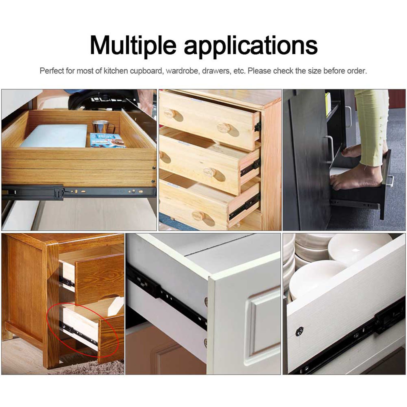 2pcs Mini Short Drawer Slides Furniture Guide Rail Full Extension Kitchen Cupboard Hardware 6in โ image 4