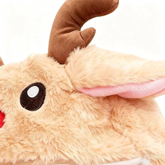 Hats - Santa Hats - Plush Santa Hats - Cute Bouncy Ear Warmers - Interactive Animation Design - Suitable for Cosplay, Parties, Music Festivals, Costumes and โ image 3
