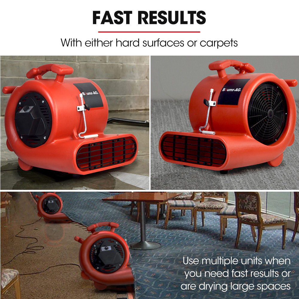 Baumr-AG 3-Speed Carpet Dryer Air Mover Blower Fan, 1300CFM, Sealed Copper Motor, Poly Housing โ image 3