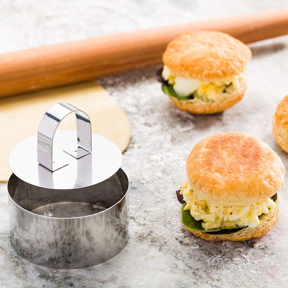 Restaurantware Pastry 3.14 x 1.57 Inch Cake Ring Mold 1 Round Cooking Ring With Food Press - Small Dishwasher โ image 3