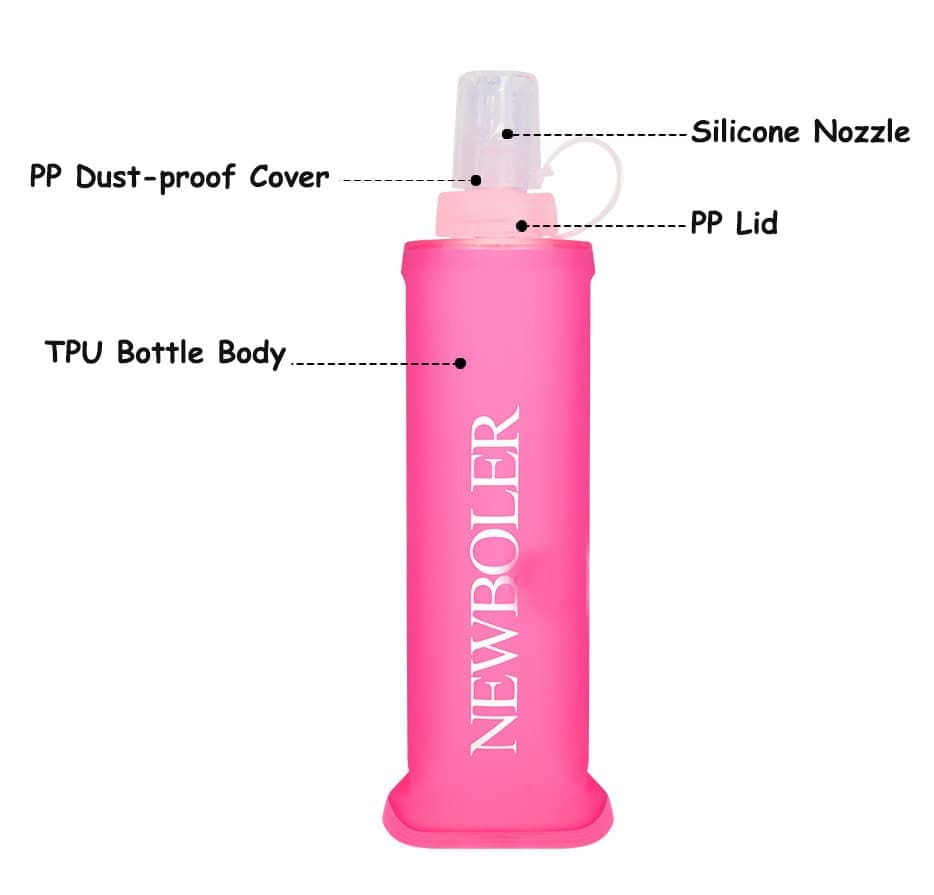 500ml Foldable Water Bottle BPA-Free Soft Bottle for Marathons Camping Hiking, Green — image 3