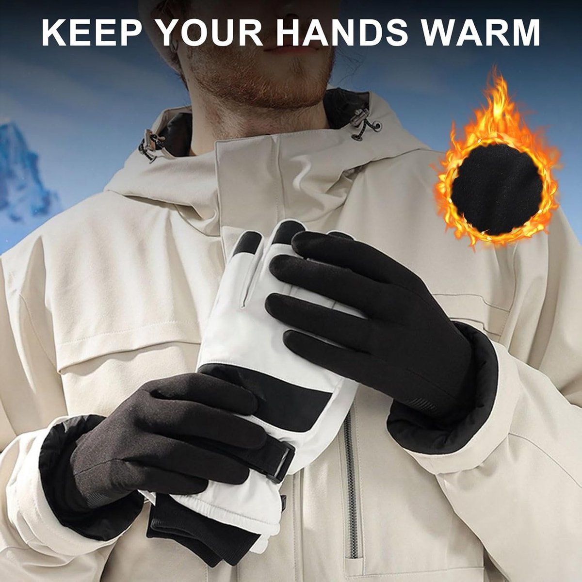 Winter Gloves, Winter Touchscreen Warm Gloves, Men's Lightweight Running Gloves Cold Weather Thermal Anti-slip Gloves, XXL โ image 3
