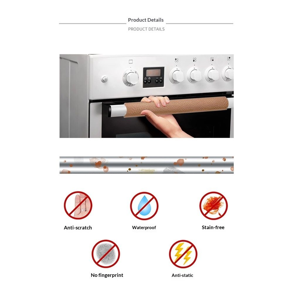 Refrigerator Door Handle Covers, 5PCS, Leather Kitchen Appliance Handle Covers Keep Your Fridge Microwave Oven Stove Dishwasher Clean, Trimmable and — image 4