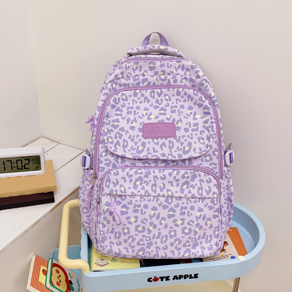 Ladata Backpack Stylish Ladies Backpack Middle School Backpack College Student - Blue - Size 45-30-17 — image 2