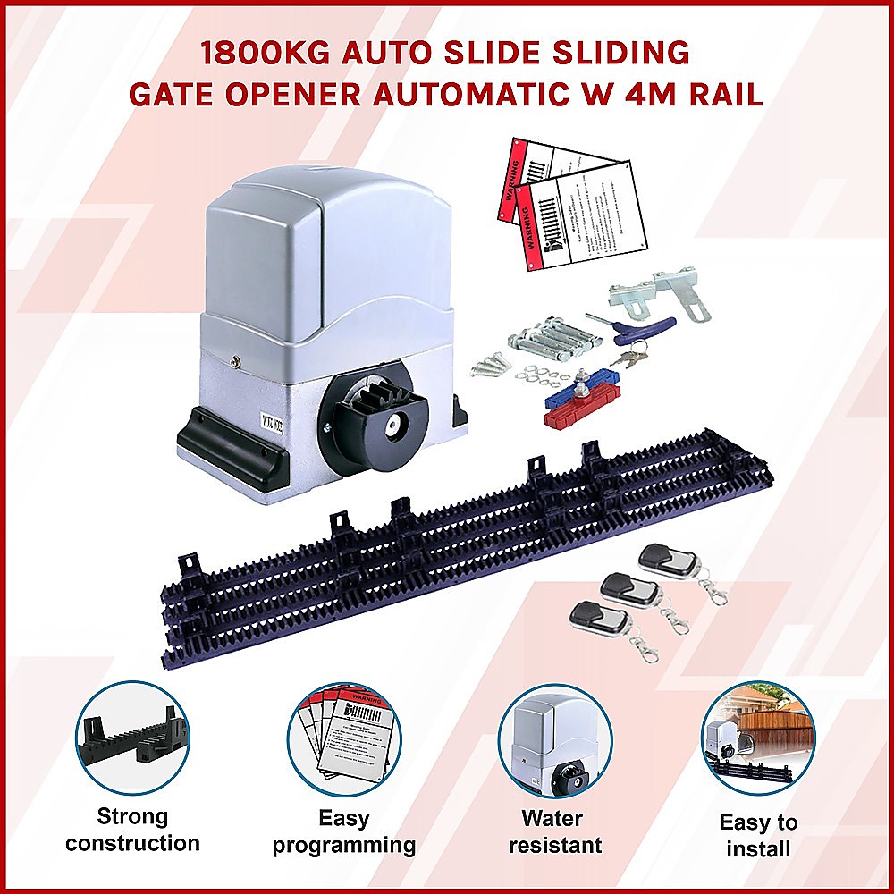 1800KG Auto Slide Sliding Gate Opener Automatic w 4m Rail โ image 3