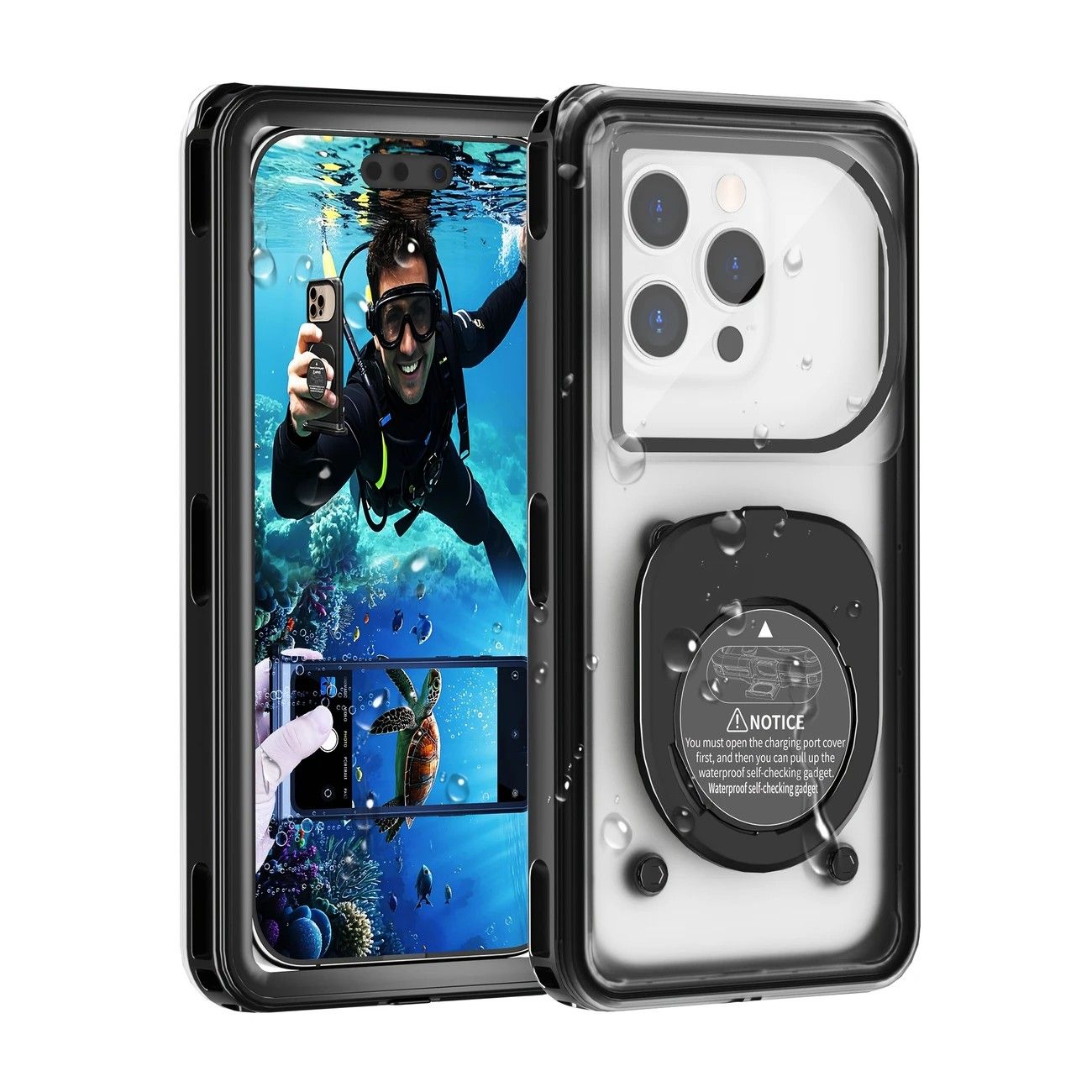 Newly Upgraded IPX8 Diving Phone Case, 15m Waterproof, 6.9-inch Universal, Surfing Swimming Underwater Photography, Shockproof and Scratch-Resistant.GREY WHITE โ image 2