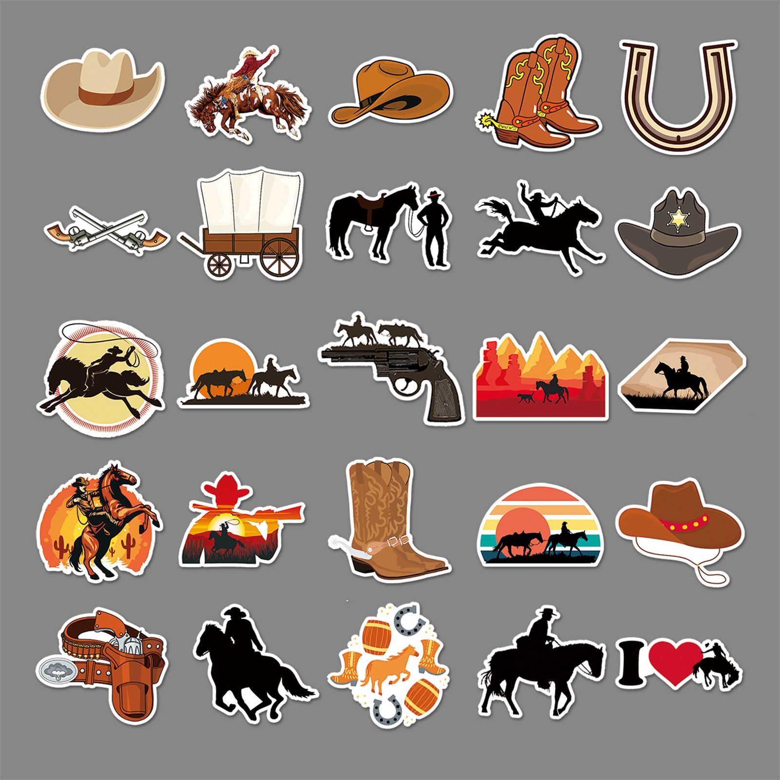 Cowboy Stickers Country Western Stickers Pack 50pcs-Suitable for Laptop Travel Case Notebook Phone Car Scrapbook Water Bottle โ image 4