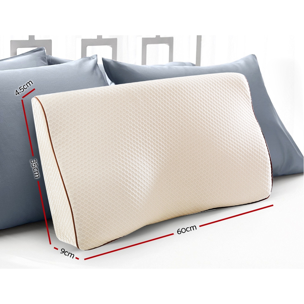 Giselle Memory Foam Pillow Neck Cervical Butterfly Ergonomic Support White — image 2