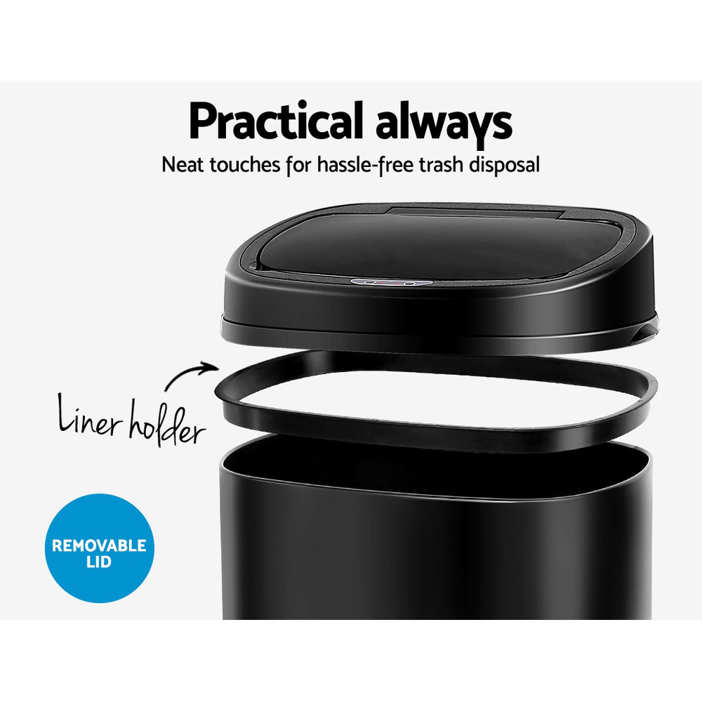 Devanti 58L Motion Sensor Bin Rubbish Automatic Black โ image 5