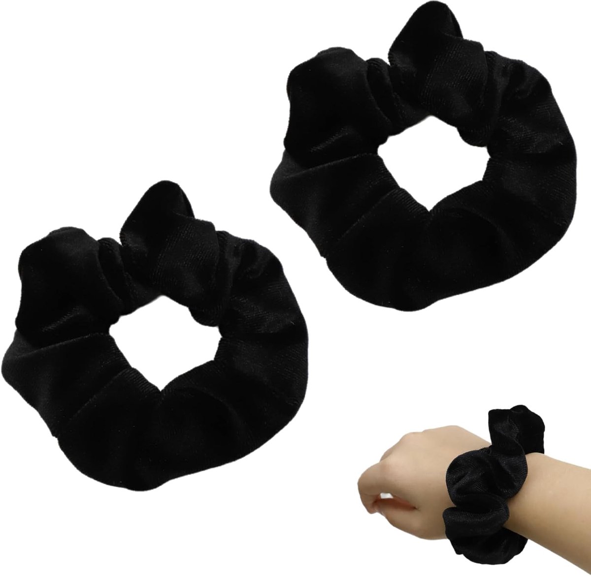 2-pack hair ties - Soft knitted hair ties for women - Hair ties for girls - Elastic headbands - Hair ties for ponytails - Hair accessories - Women & girls