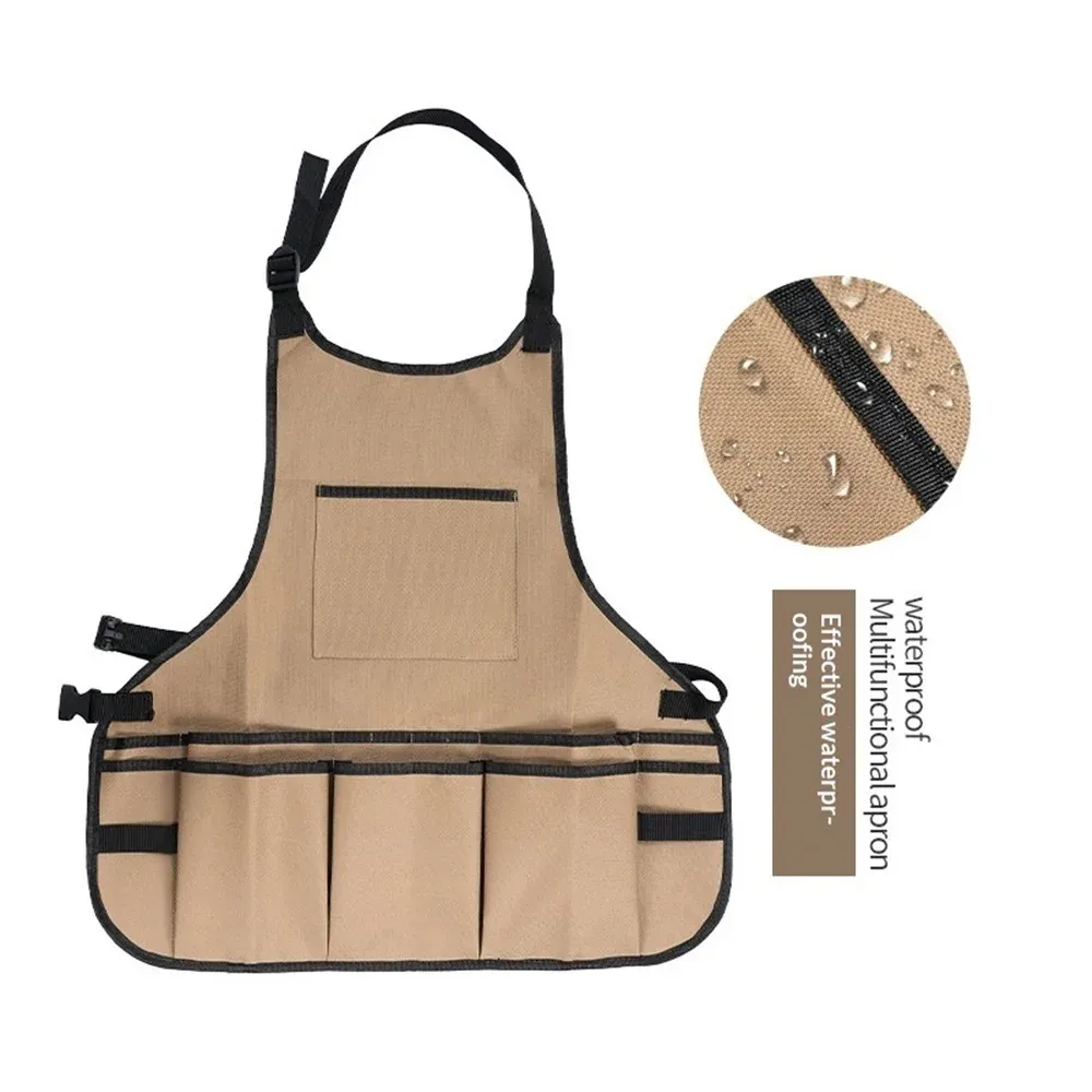 Garden Apron for Men and Women with 14 Pockets, Gardening Tool Work Apron for Barbers, Bartenders and Gardeners — image 5
