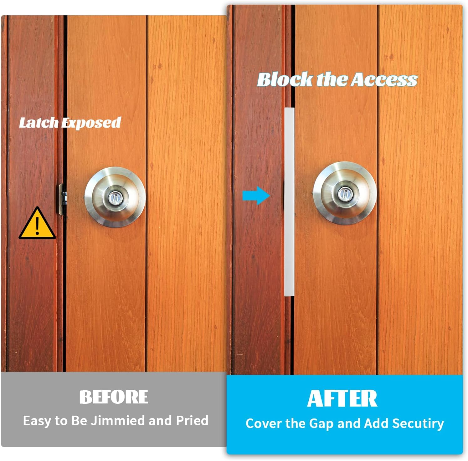 2 Pcs Door Latch Guard Plate 7 Inch Outswing Angle Latch Protector Shield L Shaped Security Reinforcement Striker Plates to Block Access to Door Lock Deadbolt โ image 6