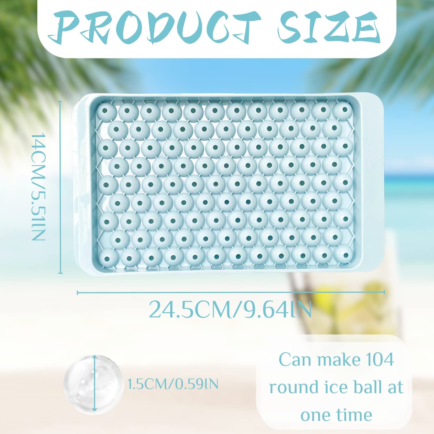 Round Ice Cube Tray with Lid-1 Pcs 104-Holes Mini Round Ice Ball Mold,Plastic Ice Cube Tray Shapes of Round,Easy Release Mini Ice β image 3
