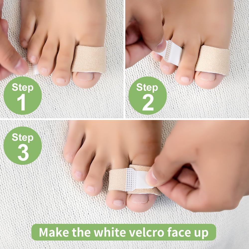 Fabric Hammer Toe Wraps, 8 Pack of Toe Bandages Protectors, Toe Corrector for Overlapping Toes, Toe Splints for Crooked Toes โ image 5