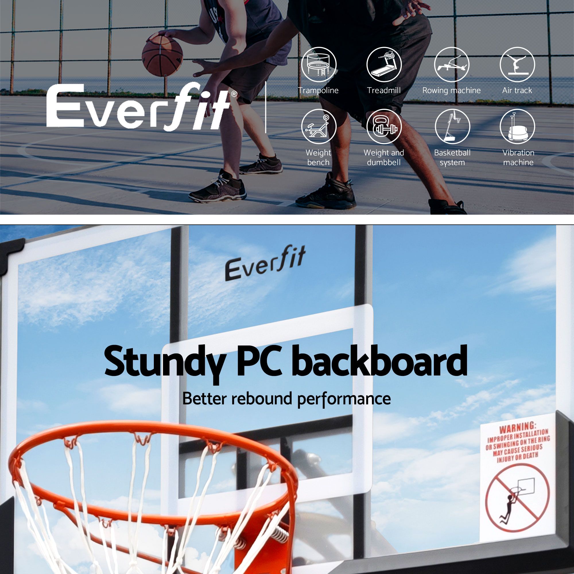 Everfit 3.05M Basketball Hoop Stand System Portable Height Adjustable Net Ring โ image 4